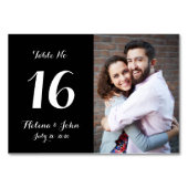 ブラックフォト結婚のテーブル番号カード テーブルナンバー (裏面)