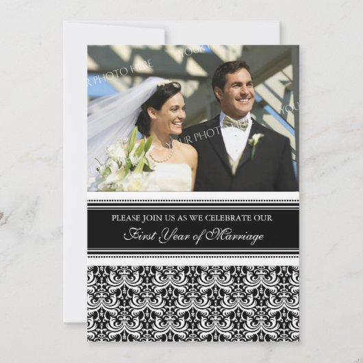 ブラックフォト1周年パーティー招待状 招待状 (正面)