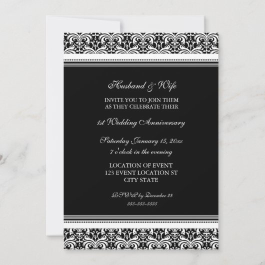 ブラックフォト1周年パーティー招待状 招待状 (裏面)