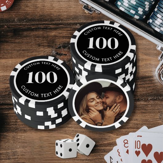 ブラックフォト100ナンバー ポーカーチップ