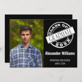 ブラックフォモダント卒業パーティー 招待状 (正面/裏面)