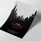 ブラックフォレストと雪メリークリスマスホリデーカード シーズンカード