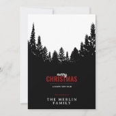 ブラックフォレストと雪メリークリスマスホリデーカード シーズンカード (正面)