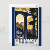 ブラックフォレストのドイツヴィンテージ復元 ポストカード (正面/裏面)