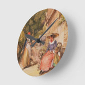 ブラックフォレストの小作人 ラウンド壁時計 (傾斜)