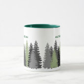 ブラックフォレストの松の木の森のカスタムな文字のマグ マグカップ (中央)