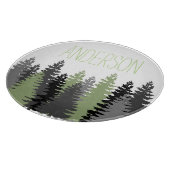 ブラックフォレストの森の松の木の名前をカスタムする カッティングボード (角)