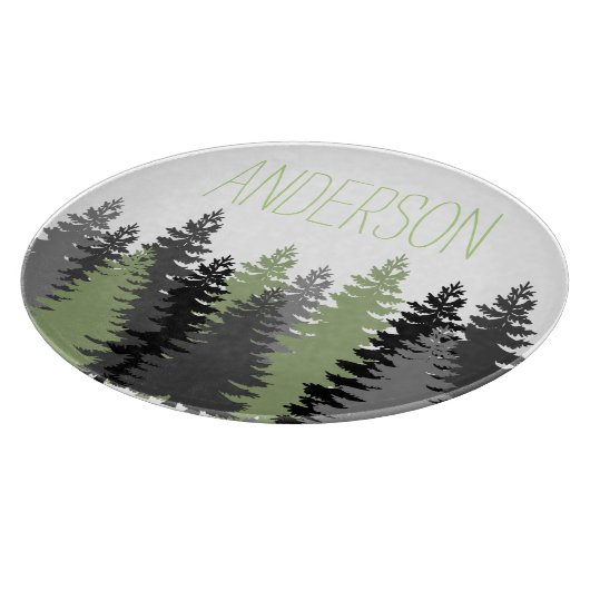 ブラックフォレストの森の松の木の名前をカスタムする カッティングボード (角)