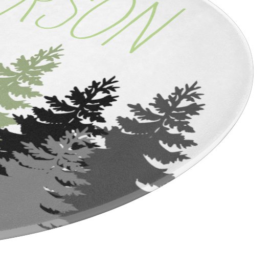 ブラックフォレストの森の松の木の名前をカスタムする カッティングボード (角)