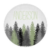 ブラックフォレストの森の松の木の名前をカスタムする カッティングボード (正面)