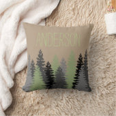ブラックフォレストウッズパインツリー名前をカスタムする クッション (ブランケット)