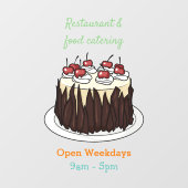 ブラックフォレストケーキ漫画イラストレーション ウィンドウサイン (シート)