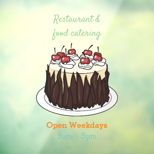 ブラックフォレストケーキ漫画イラストレーション ウィンドウサイン (シート3)