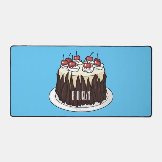 ブラックフォレストケーキ漫画イラストレーション デスクマット (正面)