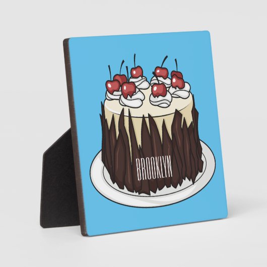ブラックフォレストケーキ漫画イラストレーション フォトプラーク (正面)
