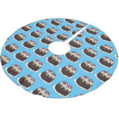 ブラックフォレストケーキ漫画イラストレーション ブラッシュドポリエステルツリースカート (アングル)