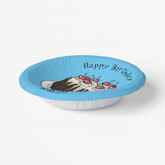 ブラックフォレストケーキ漫画イラストレーション ペーパーボウル (傾斜あり)