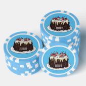 ブラックフォレストケーキ漫画イラストレーション ポーカーチップ (積み重ね)