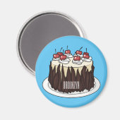 ブラックフォレストケーキ漫画イラストレーション マグネット (正面/裏面)