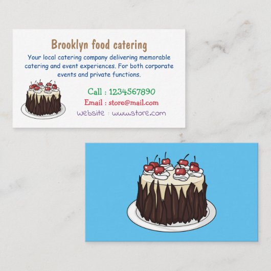 ブラックフォレストケーキ漫画イラストレーション 名刺 (正面/裏面)