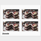 ブラックフォレストケーキ 長方形シール (シート)