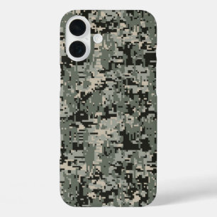 ブラックフォレストデジタル迷彩柄パターン iPhone 16 PLUSケース
