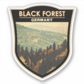 ブラックフォレストドイツトラベルアートヴィンテージ シール (正面)