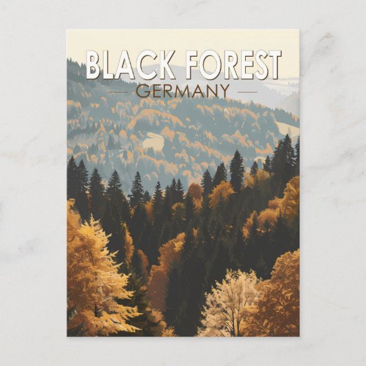 ブラックフォレストドイツトラベルアートヴィンテージ ポストカード (正面)