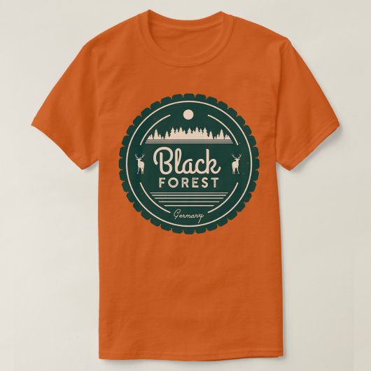 ブラックフォレストドイツヴィンテージフォレストディアー Tシャツ (デザイン正面)