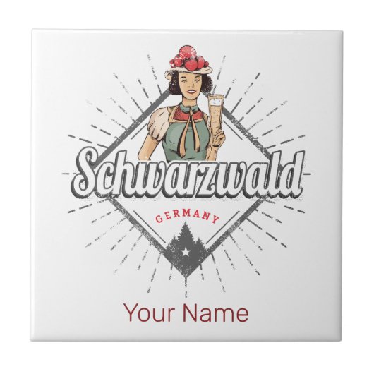 ブラックフォレストバーデンヴュルテンベルグドイツヴィンテージ タイル (正面)