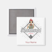 ブラックフォレストバーデンヴュルテンベルグドイツヴィンテージ マグネット (正面/裏面)