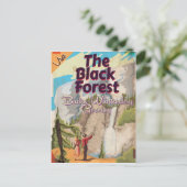 ブラックフォレストヴィンテージ旅行ポスター。 ポストカード (スタンド正面)