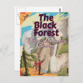 ブラックフォレストヴィンテージ旅行ポスター。 ポストカード (正面/裏面)