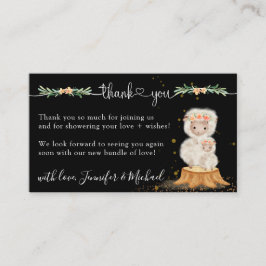 ブラックフォレスト子羊の赤ちゃんシャワーありがとう エンクロージャーカード