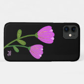 ブラックフォンにピンクの花を Case-Mate iPhoneケース (裏面(横))