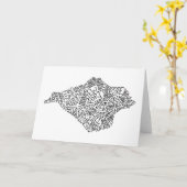 ブラックフォントのアイランド・オブ・ワイトの誕生日カード カード (黄色い花)