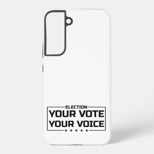 ブラックフォントの"Your Vote Your Voice" Samsung Galaxyケース (裏面)