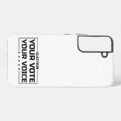ブラックフォントの"Your Vote Your Voice" Samsung Galaxyケース (裏面横)