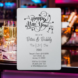 ブラックフォント新年のイブパーティー招待状 招待状