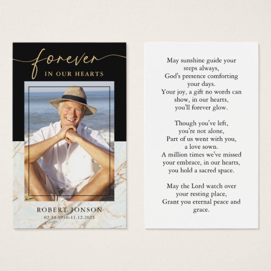 ブラックフォーエバーインズハート記念祈りの言葉カード (正面&裏面)