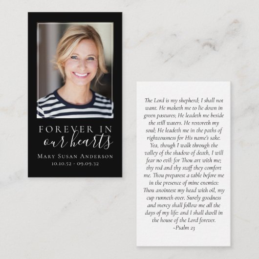 ブラックフォーエバーハートメモリアルカード ノートカード (正面/裏面)