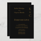 ブラックフォーエバーラブ結婚式招待状 招待状 (正面/裏面)