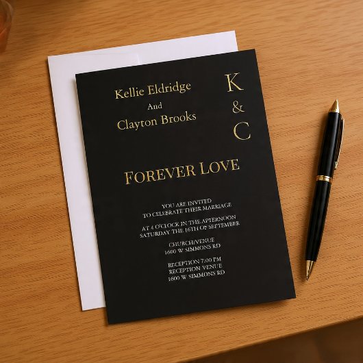 ブラックフォーエバーラブ ウェディング招待状 招待状