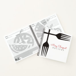 ブラックフォークの個人料理本レシピ帳 ノートブック