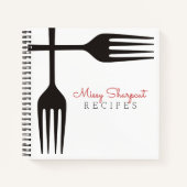 ブラックフォークの個人料理本レシピ帳 ノートブック (正面)
