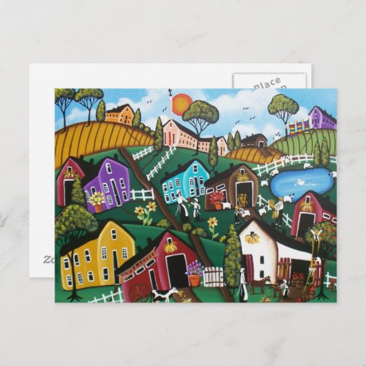 ブラックフォークアート失ったヒツバイロリエバレット葉書 ポストカード (正面/裏面)