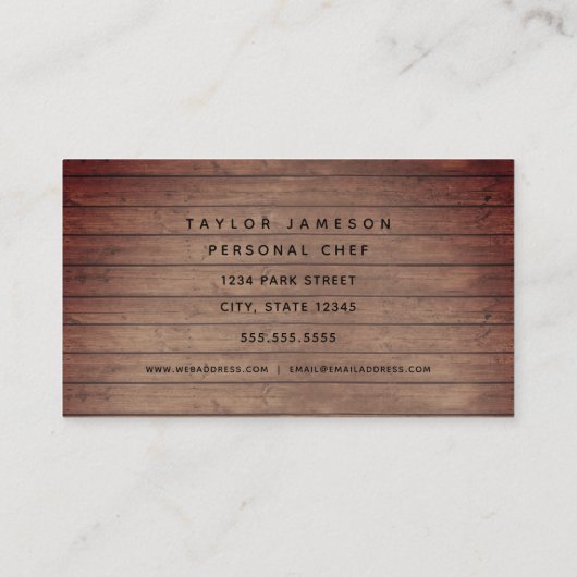 ブラックフォークスシェフケーターレストラン 名刺 (裏面)