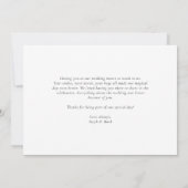 ブラックフォーマルなカリグラフィー結婚式のカード サンキューカード (裏面)