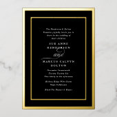 ブラックフォーマルクラシックアンパサンド結婚フレーム 箔招待状 (正面)