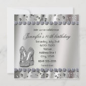 ブラックフォーマルドレスシルバーヒールパーティの招待状 招待状 (裏面)